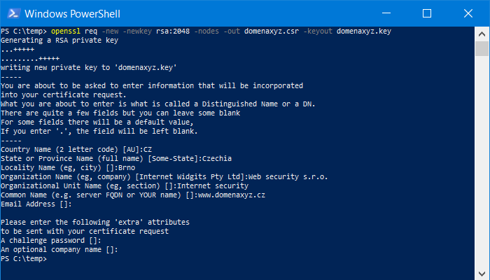 OpenSSL - gerando certificado